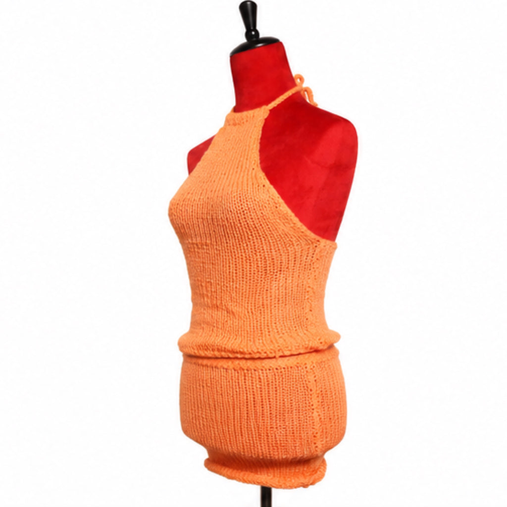 Coral knit skirt set