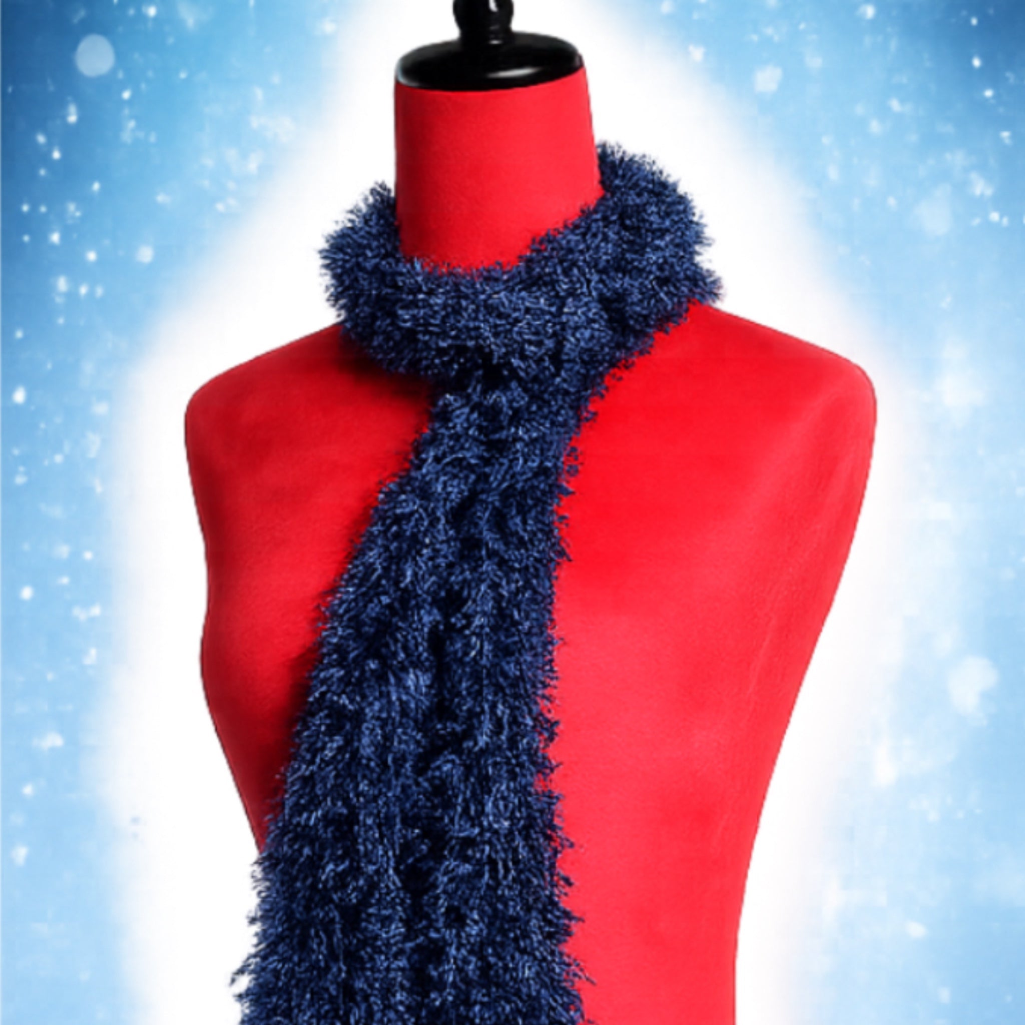 Fuzzy knit scarf