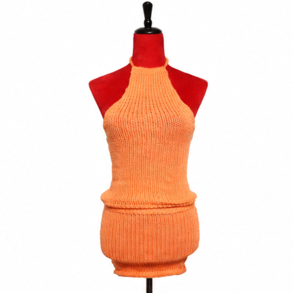 Coral knit skirt set