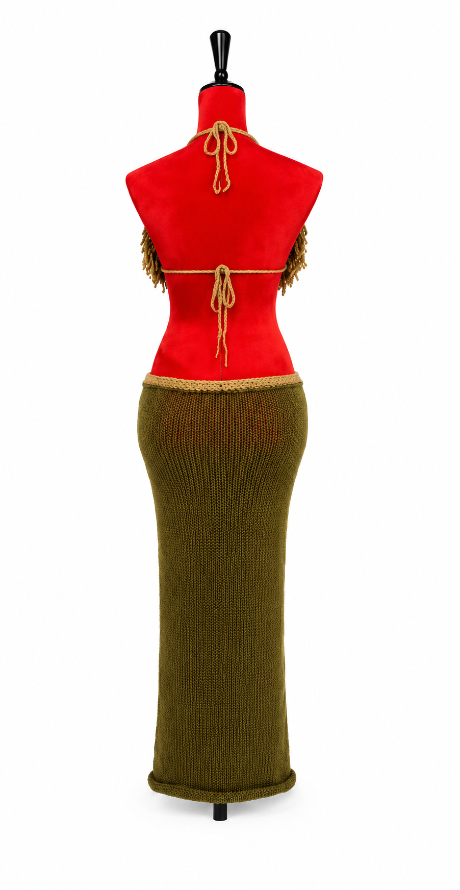 Crochet Fringe Top + Knit Maxi Skirt Set