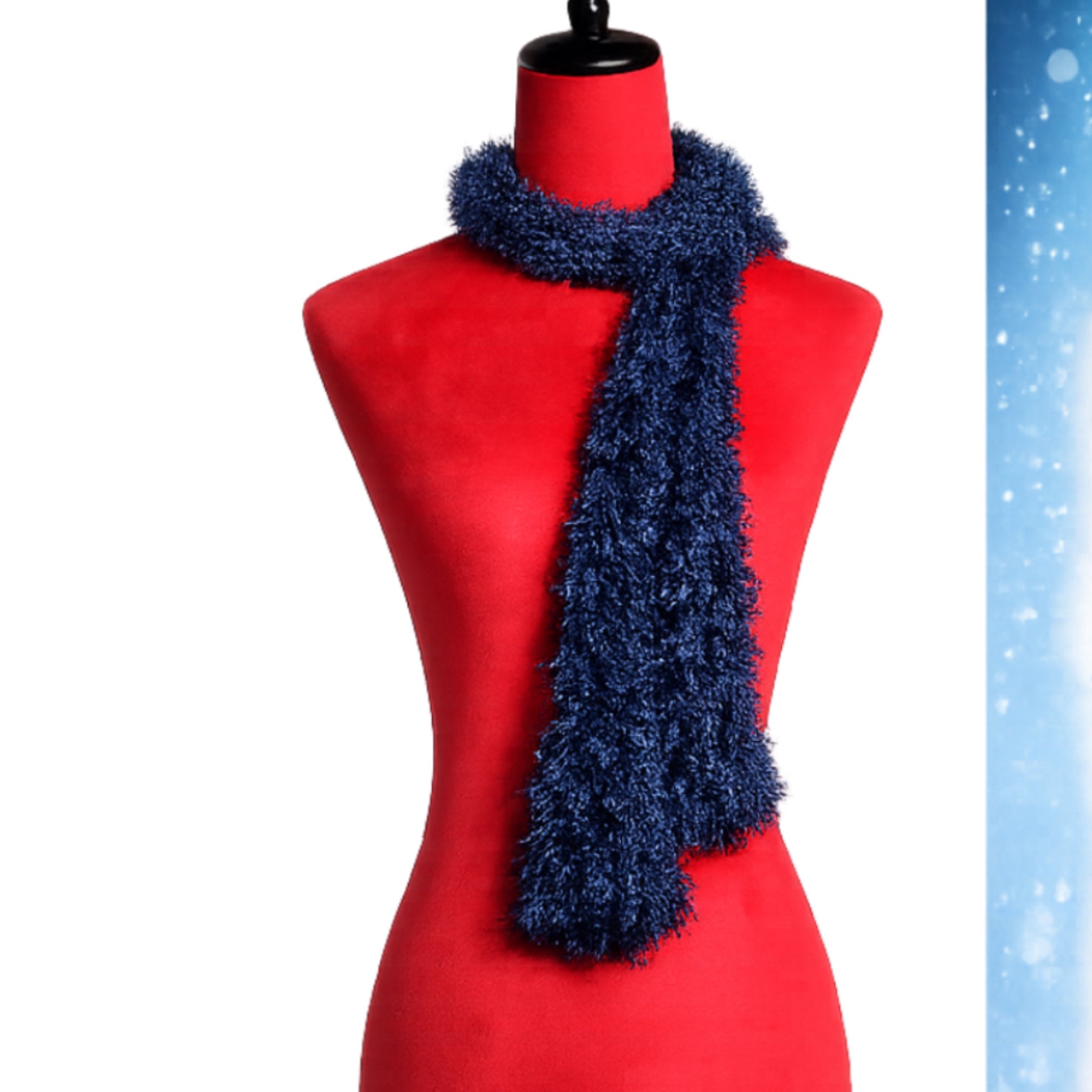 Fuzzy knit scarf