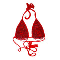 Red Beaded Bikini Top