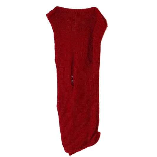 red cover up knit skirt