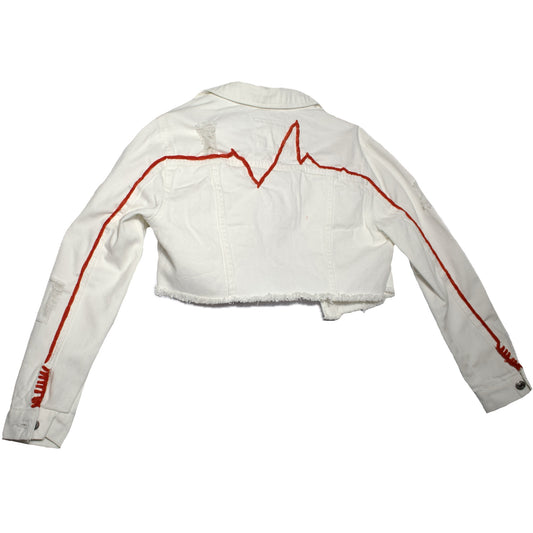 pāx reworked white denim cropped jacket